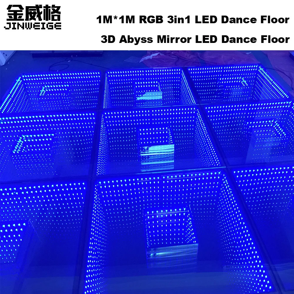 

1M*1M RGB 3in1 3D Abyss Led Mirror Infinite Time Tunnel Dance Party Show Stage 3d Dance Floor Club Bar Equipment