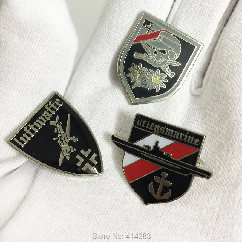 3 Pezzi Edelweiss Spada Teschio Distintivo Insegne Sovietico U Barca Bandiera Aeronautica Stuka Junkers Spilla Spilla
