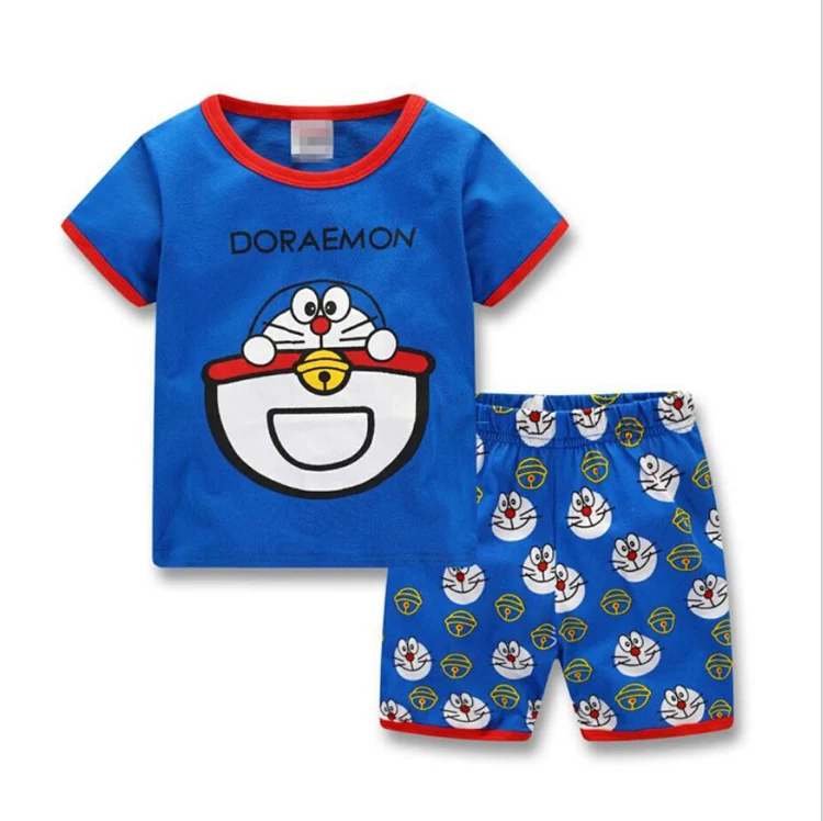 Infantil para Meninos Crianças dos Desenhos Animados do Bebê Roupas de Verão de Algodão Pijama Mickey Pijamas Crianças Meninos Bonito Dormirwear 2-7years 3 Desenhos Animados Do Bebê Mickey Pijamas Crianças