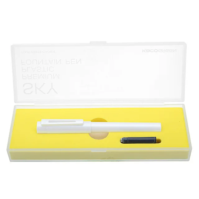 Оригинальная Xiaomi перьевая ручка Mijia Kaco SKY 0,3 мм-0,4 мм свободно пишущая портативная карманная цветная ручка для подписи чернильный мешок ручка коробка - Цвет: Белый