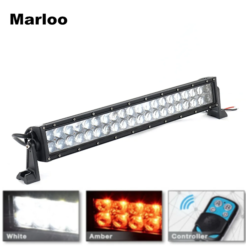Marloo 22inch120W dual color white&Amber remote control Flash LED Light