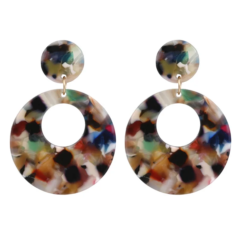 

Female Multiple Styles Acrylic Long Dangle Earrings For Women Jewelry Acetic Acid Geometric Square Big Circle Drop Earrings