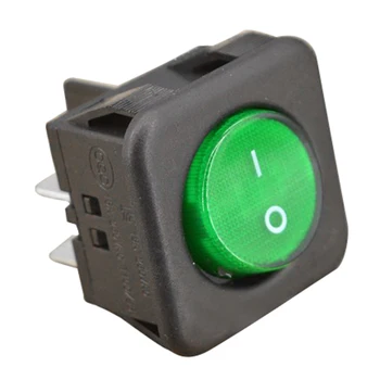 

Ship type switch Rocker switch RK1-05 4 feet black and green with light 5pcs