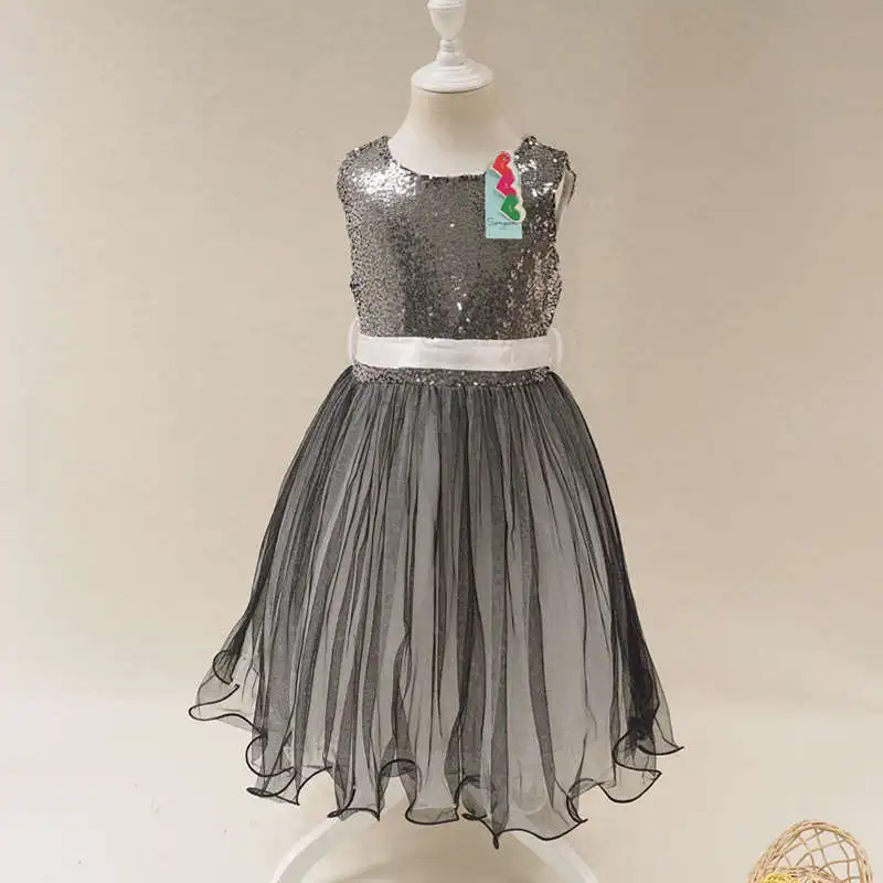 New Baby Dress Girls Sequins Princess Party Wedding Girl Dresses Summer CB6D
