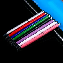 2 в 1 Универсальный емкостный сенсорный экран из нержавеющей стали стилус и шариковая ручка для планшетного ПК телефона