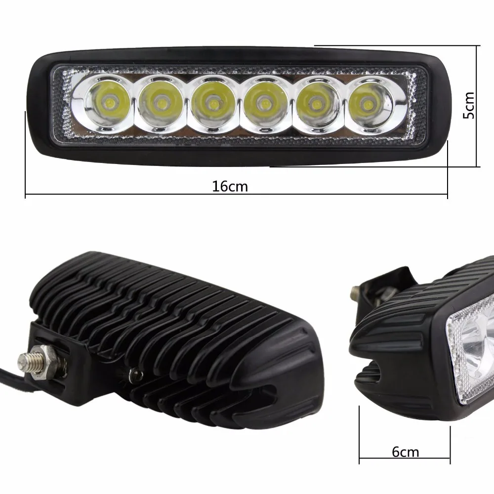 10 X 18W 6" Flood Offroad Work LED White Light Fog Driving DRL SUV UTE 4WD Trunk BoatCar Light