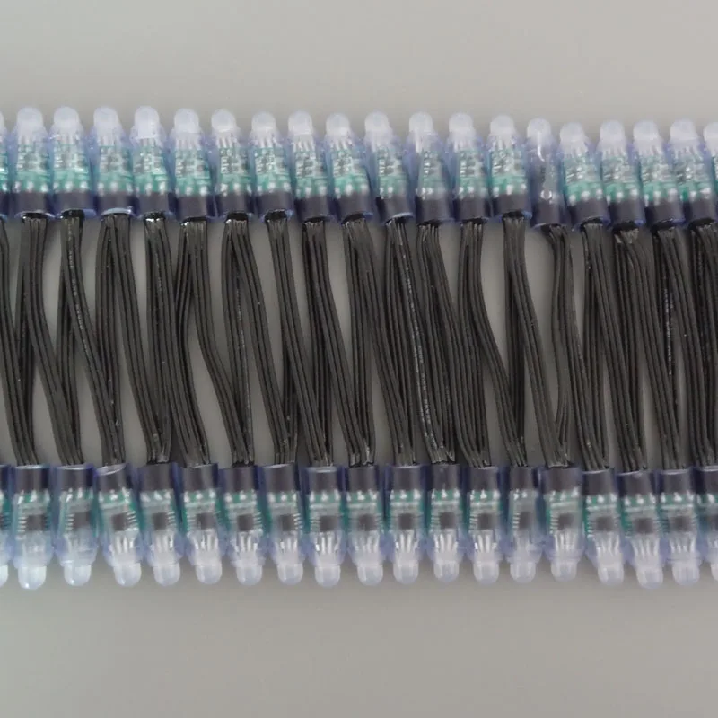 Полноразмерный черный провод (20AWG) адресуемый 5 в постоянного тока 12 мм сквозное