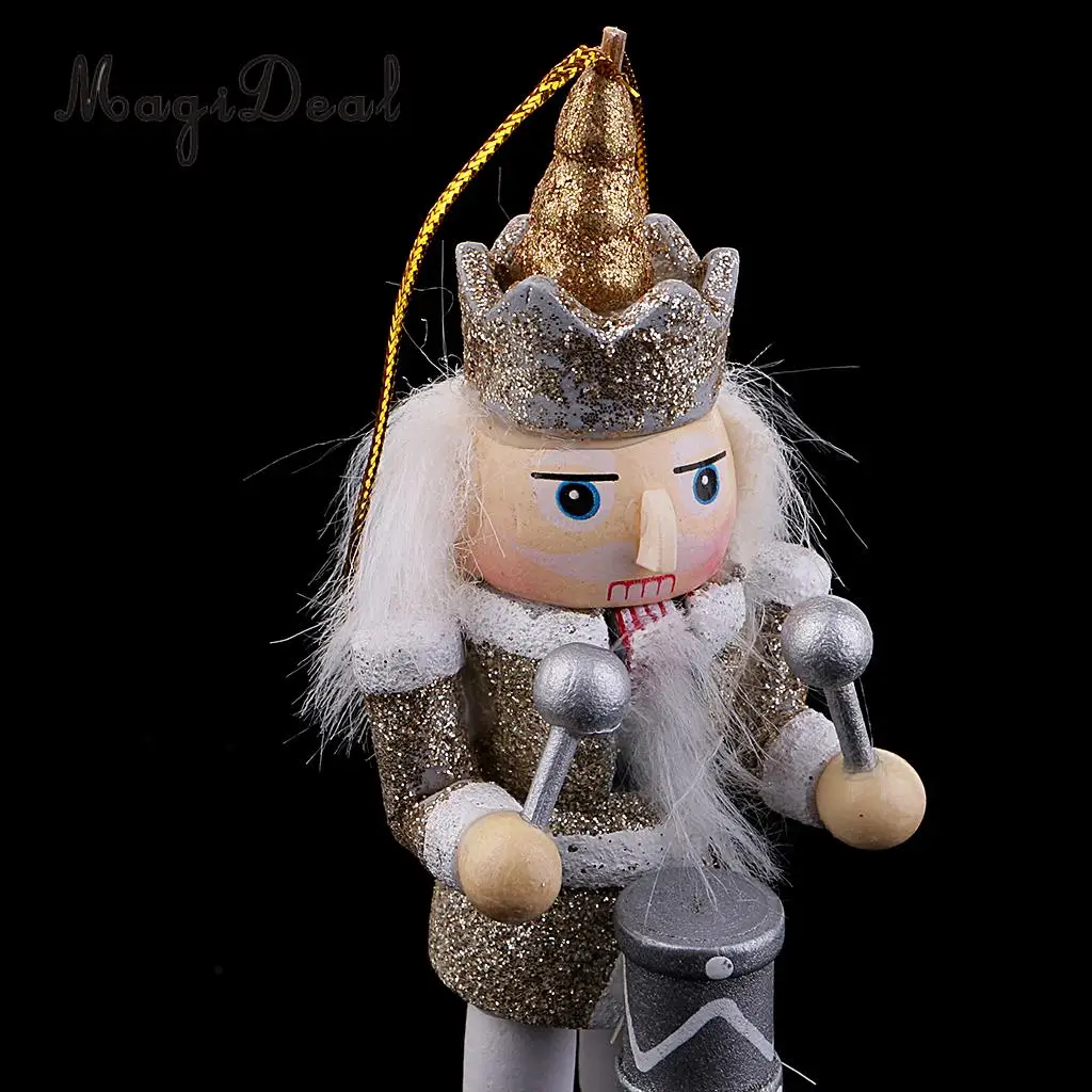 10Pcs 12cm Wooden Nutcracker Solider Figure Model Puppet Doll Handcraft for Children Gifts Christmas Home Office Decor Display