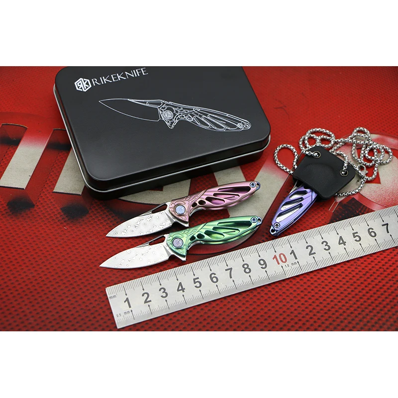 

Rike knif HUMMINGBIRD powder steel blade Titanium handle outdoor camping hunting pocket kitchen Gift Collectable knives EDC tool