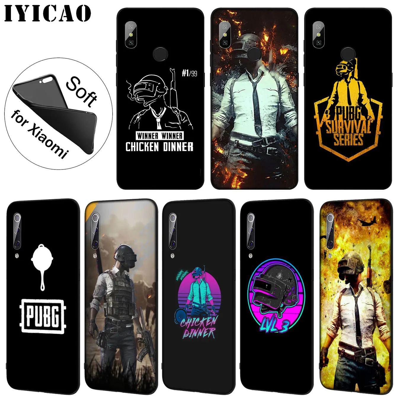 IYICAO PUBG Мягкий силиконовый чехол для телефона Xiaomi Mi 10 9 9T CC9 CC9E 8 SE A3 Pro A1 A2 Lite 6 pocophone f1