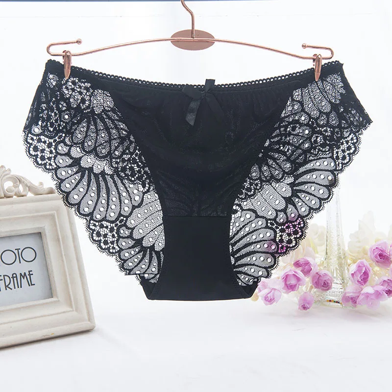 VU171 Ladies Underwear Women Panties Cotton Crotch Sexy Lace Big Size