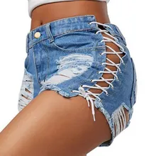 New Hole Blue Denim Shorts Women Summer Tether Side Hollow Jeans Shorts Women Sexy Streetwear Brushed Hem Female Short Pants New Hole Blue Denim Shorts Women Summer Tether Side Hollow Jeans Shorts Women Sexy Streetwear Brushed Hem Female Short Pants