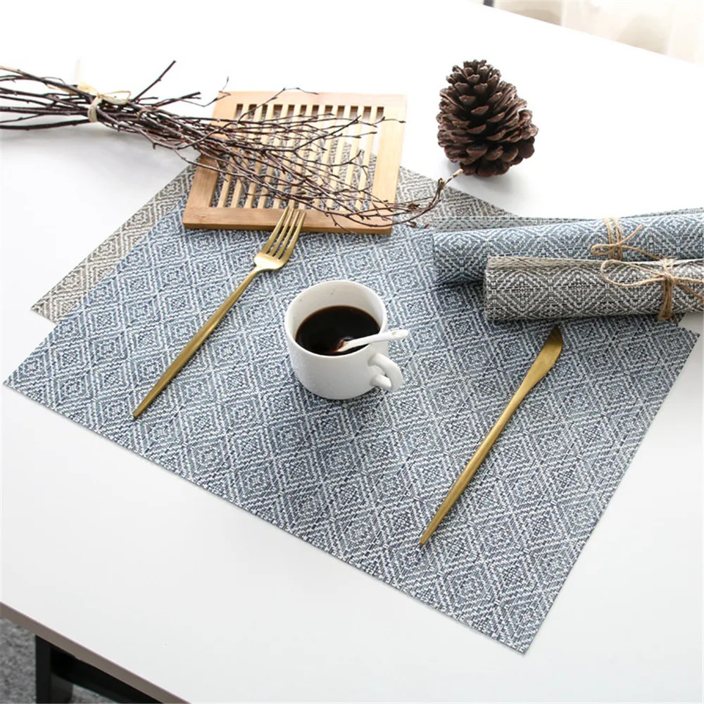 قطع قماش توضع تحت الأغراض المختلفة مصنوعة من الكلوريد متعدد الفينيل المائدة طاولة طعام حصيرة للماء الحرارة العزل عدم الانزلاق هندسية كوستر ...