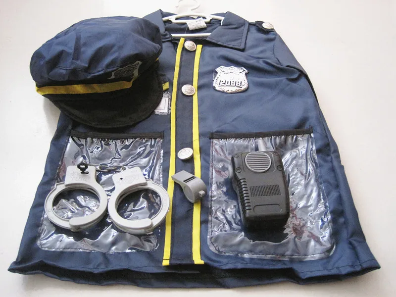 

police top cosplay children police uniform costumes for kids police suit uniform suit for boys funny cosplay suit boys toy
