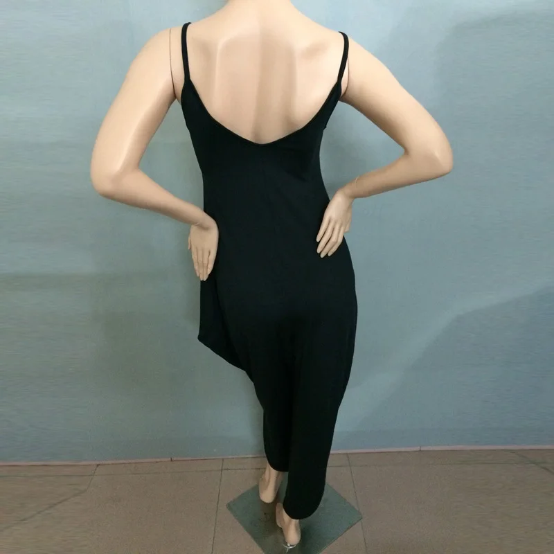 Женский свободный комбинезон без рукавов с V образным вырезом|harem pants jumpsuit|rompers womens