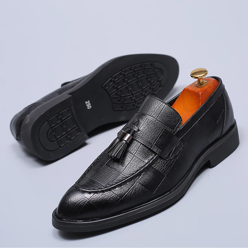 Main Homme Mocassins Gland Formelle Robe Slip On Chaussures Nouvelle Cuir Chaussure Élégante Pu Black Mode brown Dropship Hommes En Simple Casual rtIrap