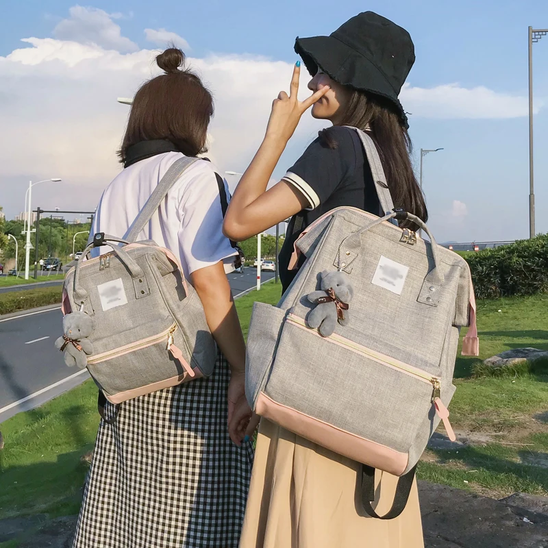 Japan Harajuku Style Women Canvas Backpack Girls School Bags Travel Bag For Students 2019 Bagpack Large Capacity | Багаж и сумки