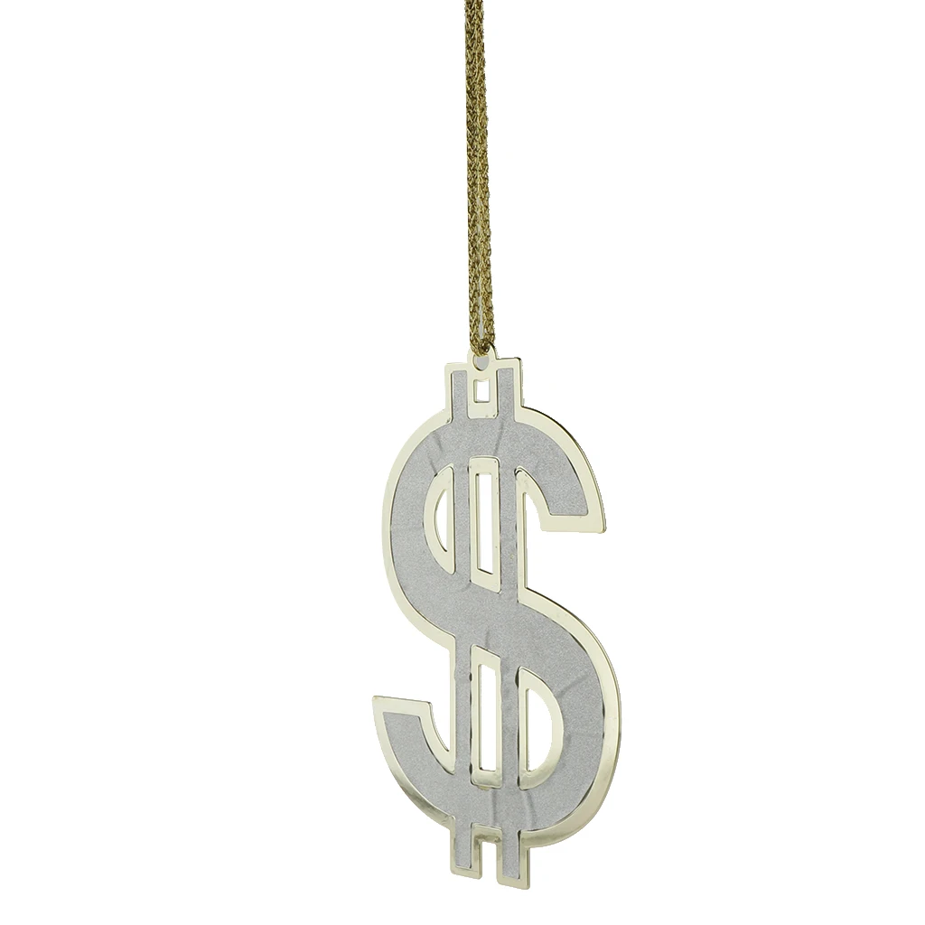 US Dollar Sign Pendant Necklace Hip Hop Jewlery Cosplay Hen Party Accessory