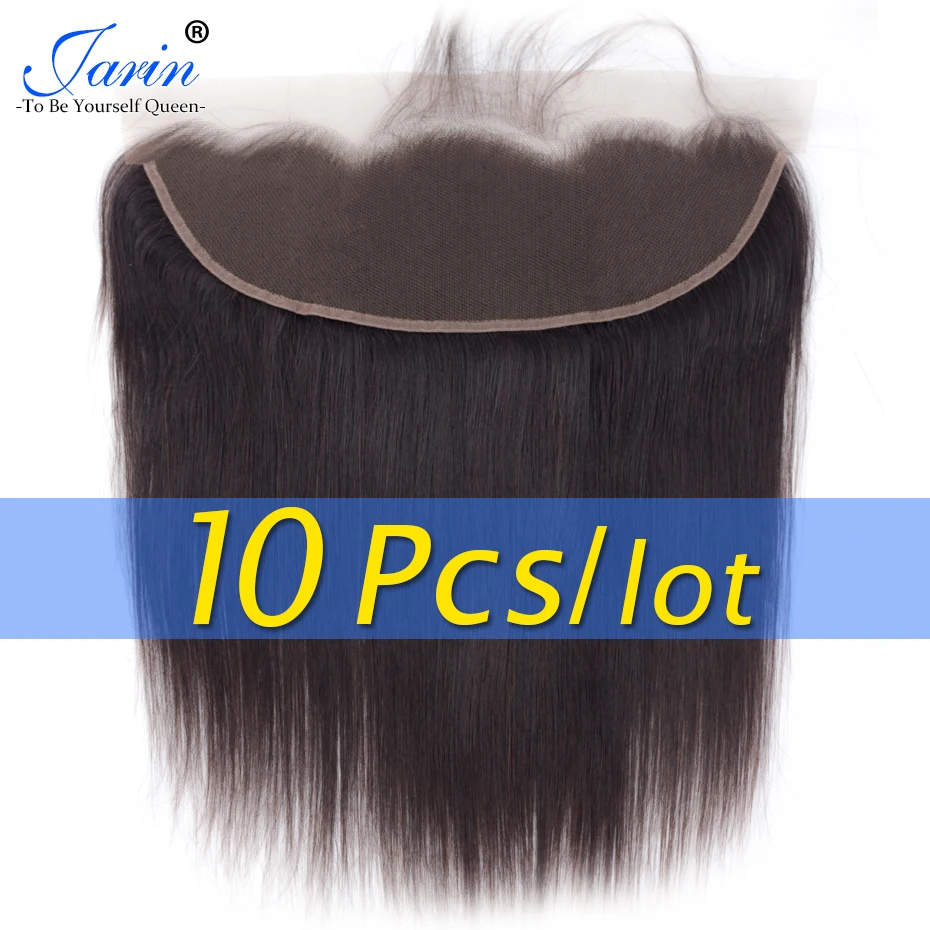 

10 Pieces/lot Brazilian Lace Frontal Closure Straight Hair 13x4 Free Part Ear To Ear 130% Density Remy Hair Natural Pre Plucked