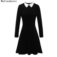 Для женщин Винтаж ретро туника тонкий элегантный формальные офисные Бизнес плиссированное платье трапециевидной формы классического черного цвета с коротким и широким подолом платье трапециевидной формы вечерние платье костюм