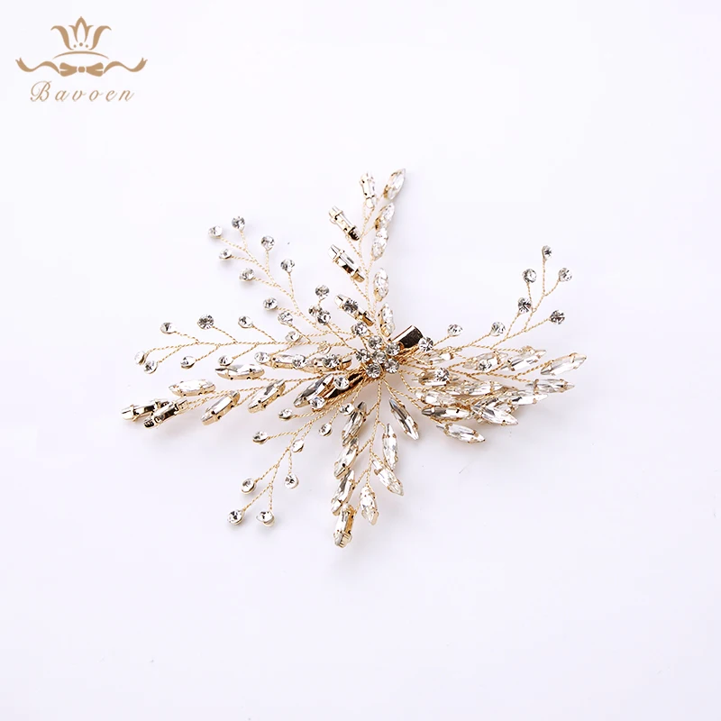 

Sparkling Handmade Gold Wedding Hair Accessories Brides Pearls Hair Combs Crystal Hair Sticks Evening Hair Jewelry