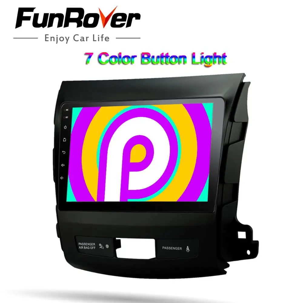 Flash Deal Funrover 2.5D+IPS android 9.0 Car Multimedia player Navigation dvd for Mitsubishi Outlander 2006-2014 Peugeot 4007/Citroen gps 4