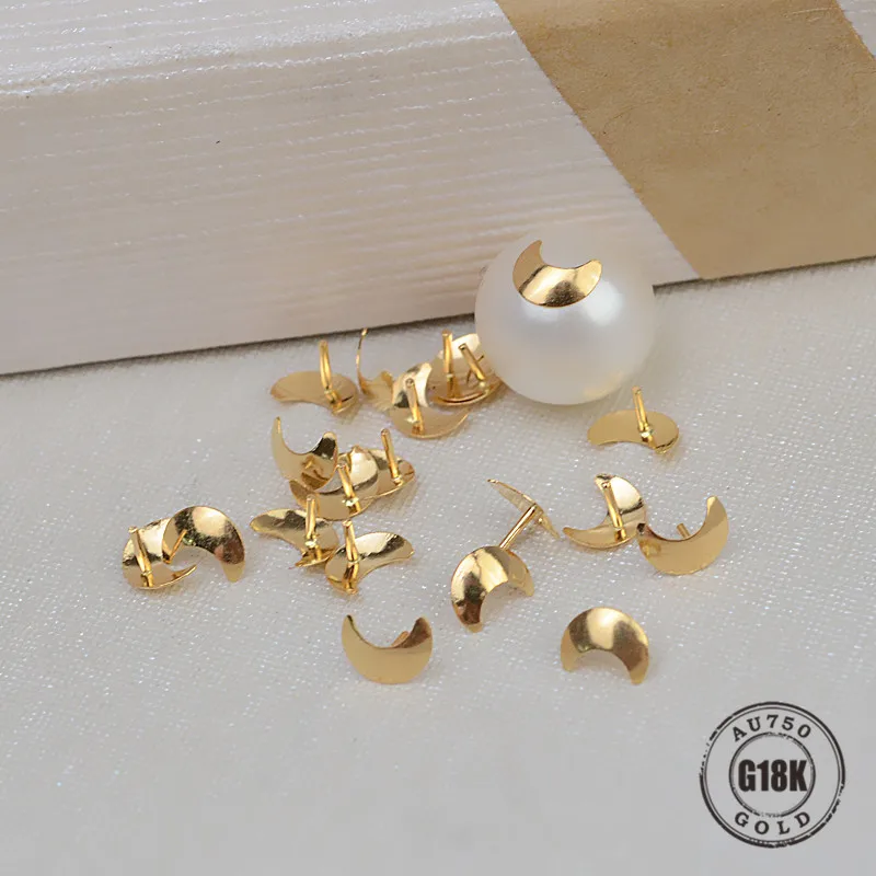 

G18K Gold DIY Accessories Moon Star Plug Pin Style Pearl Bead Hole Plug T Needle Receptacle Piece