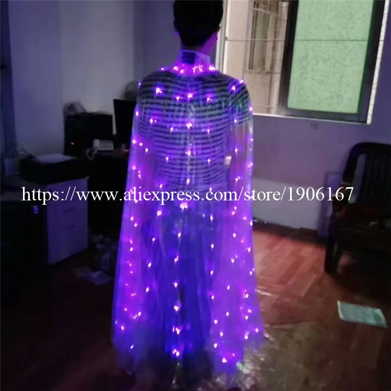 2017 Stafe Performance Prop Women Dancewear Girls DJ LED Wings Light Up Wings Belly Dance Wing Costume09