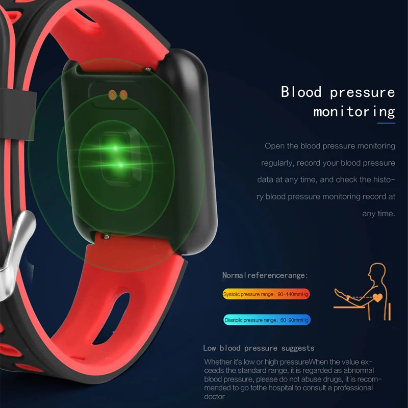 Smart watch P68 band IP68 waterproof smartwatch Dynamic heart rate blood pressure monitor for iPhone Android Sport Health watch