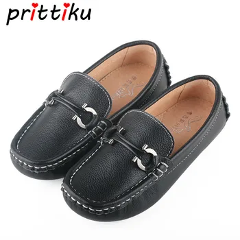 

Little Big Kid Full Grain Leather Casual Flats Soft Lightweight Breathable Boat Shoes Genuine Leather Loafers for Boys Girls