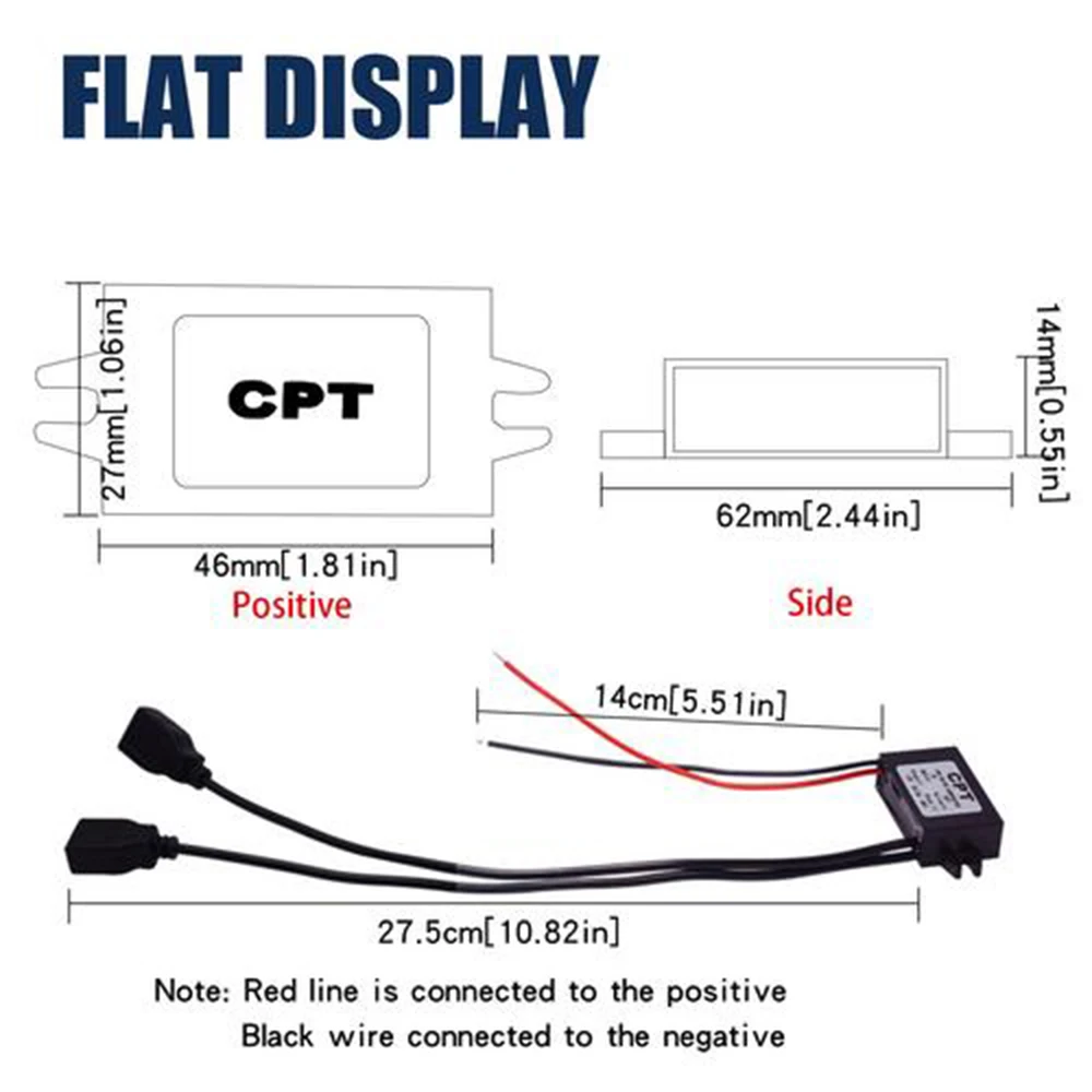 2019New Dual USB зарядное устройство понижающий модуль автомобильный навигационный инструмент для вождения рекордер Преобразователь мощности 12 в поворот 5 Аксессуары