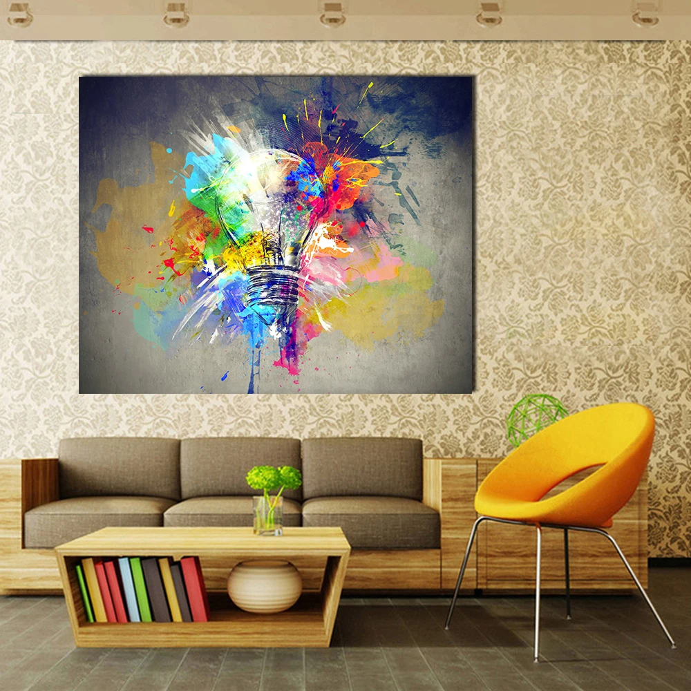 QKART Wall Art Pictures Canvas Light Colorful Painting Large Abstract