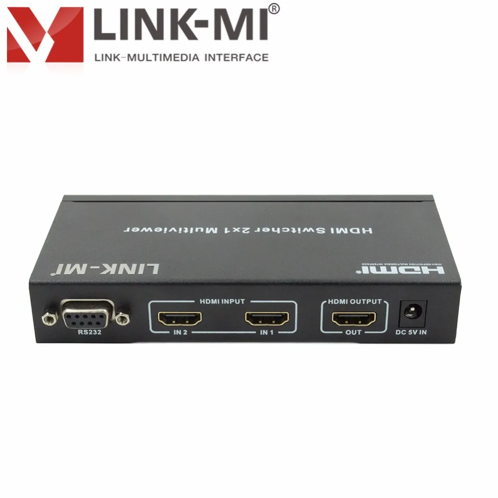 LINK MI S21R 2x1 мультипросмотр с PIP IR RS232 высокопроизводительный HDMI коммутатор HD