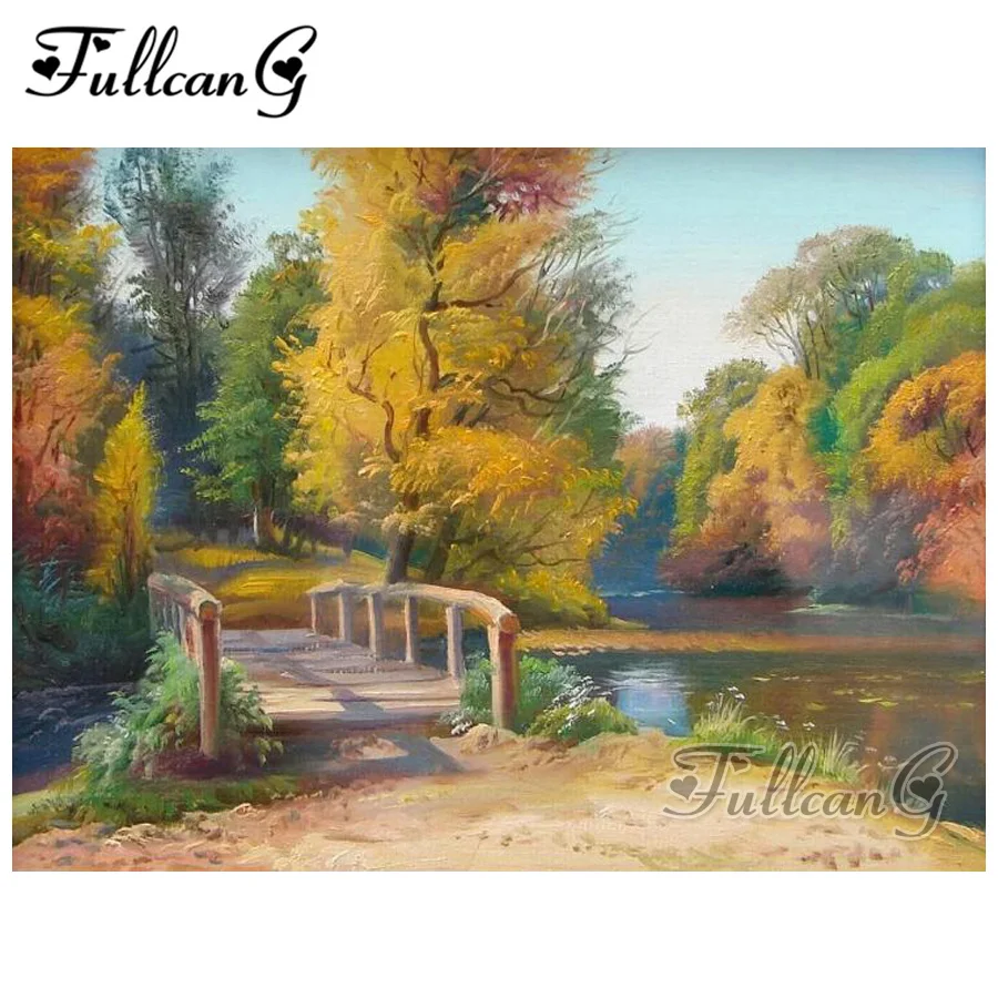 

FULLCANG diy diamond embroidery "graffiti landscape" 5d painting full square/round drill rhinestone cross stitch kits FC141