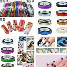 hot sale 1pc nail line painted wire nail decoration solid color Nail stickers nail art tool