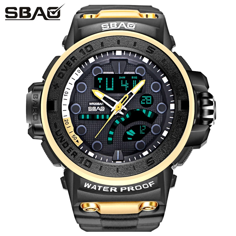 

SBAO 2018 New Style Men Sports Watch Male Digital Watch Multi-Functional Electronic Military Watch Men Waterproof Clock Relogio