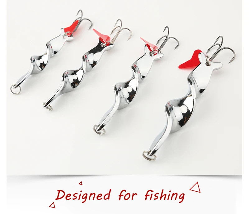 DONQL Spoon Fishing Lure 10g 14g 21g 28g Metal Baits Special Spiral Design Fishing Lure Sequins Spinner Hard Bait Tackle Set (12)