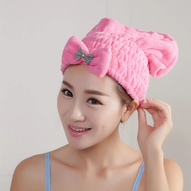 Microfiber Hair Towels Magic Hair Drying Turban Head Wrap Hat Shower
