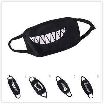 

Hot 1PCS Black Cotton Dustproof Mouth Face Mask Cartoon Kpop Women Men Muffle Cute Unisex Face Mouth Masks