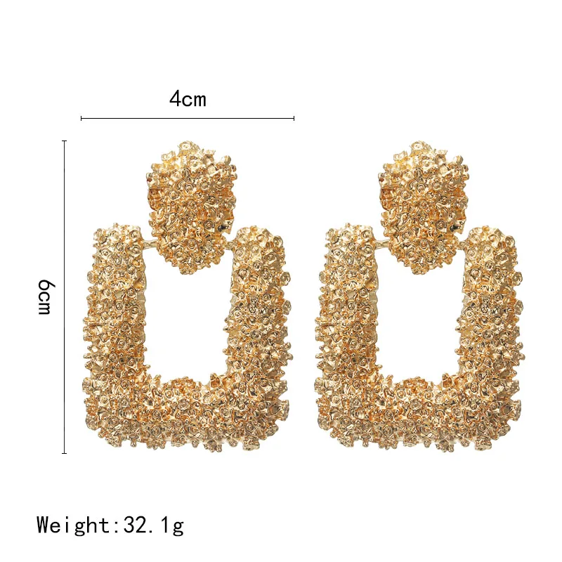 Большие Квадратные подвесные серьги геометрической формы очаровательные женские Модные металлические Висячие серьги серебро/золото цвет Висячие серьги ювелирные изделия
