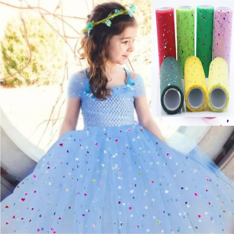 

Sequins Tulle Roll Fabric DIY Baby Shower Tutu Skirt Gifts Packaging Graduation Party Home Decor Angel Wings Costume Accessory
