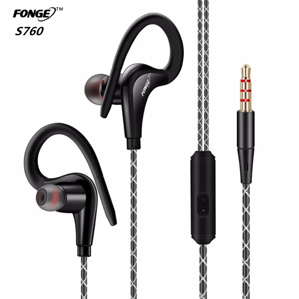 Fonge S760 Ear Hook Sport Headphones Bass Stereo Sport Running Earbud 