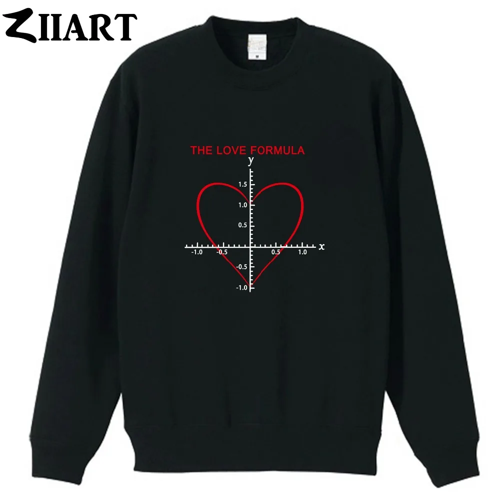 

the love formula Math Equation for a Heart couple clothes girls woman cotton autumn winter fleece Sweatshirt