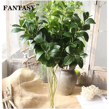 

80cm Large Artificial Milan Plant leaves Fake Eucalyptus Silk False Leafs Green Simulation Tree Foliage For Garden Home Decor