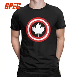 Капитан Канада белый кленовый лист футболки для мужчин супергерой Прайд канадский Винтаж 100% хлопок футболки с коротким рукавом для