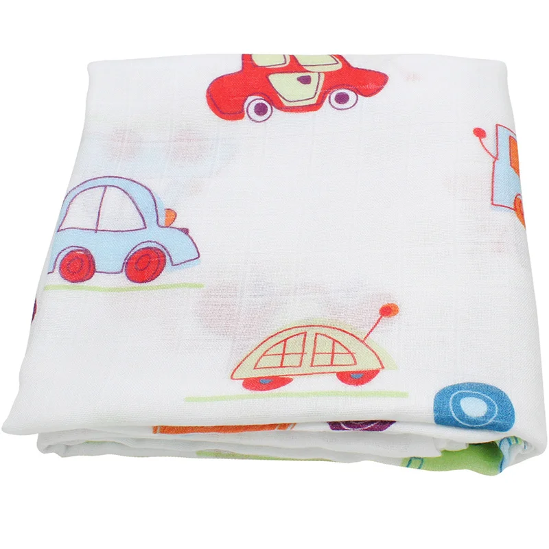 Детское Пеленальное Одеяло, Детские муслиновые бамбуковые хлопковые пеленки, супер мягкая обертка для новорожденных детей, банное полотенце с мультяшным принтом, реквизит для фотосессии - Цвет: Car