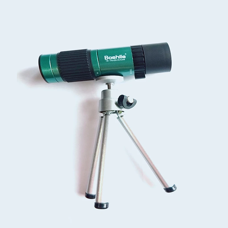 Высокое качество мощный бинокль 15-75x25 HD гибкий фокус Высокая мощность Мини Монокуляр зум телескоп для карманного путешествия охоты - Цвет: With Tripod