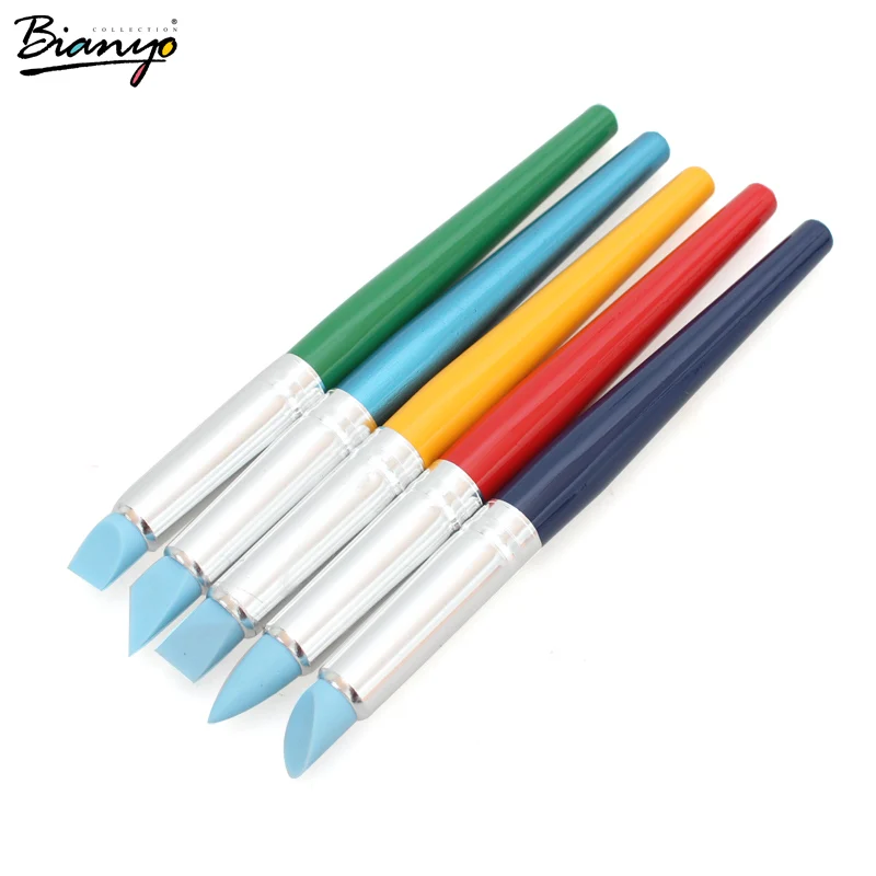 5Pcs Shapers Clay Modeling Sculpting Silicon Brush Artist Craft Pottery Carving Tool Set For Drawing Painting Craft Art Supplies