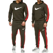 2019 Men's Fashion Casual Sports Pullover All Cotton Wool Hoodies Two-Piece + Pants Sports Casual Fashion Set