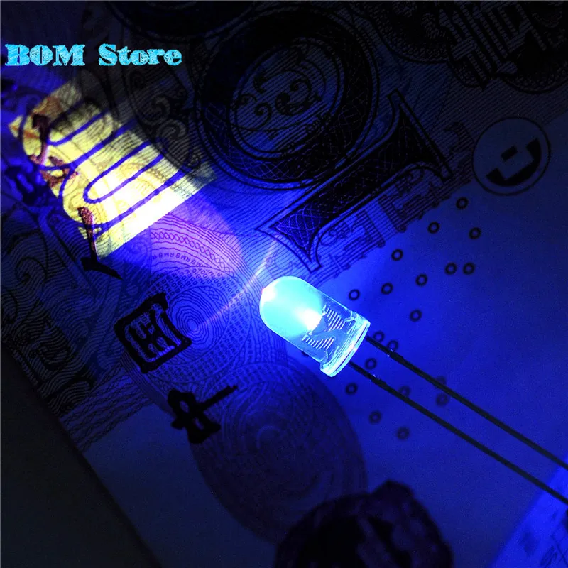 100pcs Super Bright 5mm Round UV purple Led Emitting Diode F5 LED light for DIY lights_